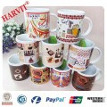 11OZ recto decoración porcelana copas / Tazas de porcelana personalizadas / Cerámica Tazas personalizadas
